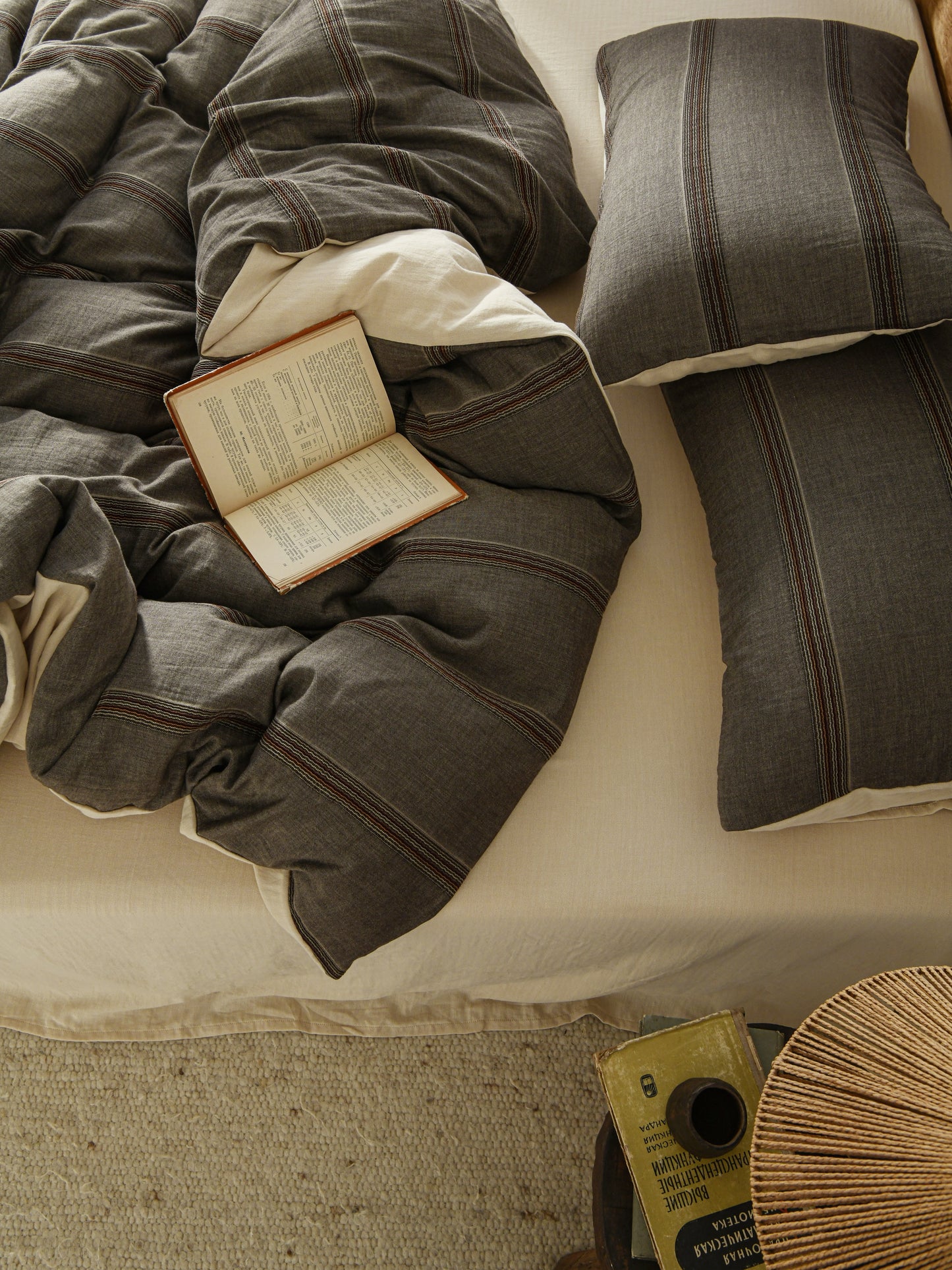 Grey Stripe Bedding Set