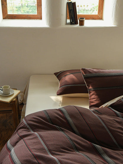 Merlot Stripe Bedding Set