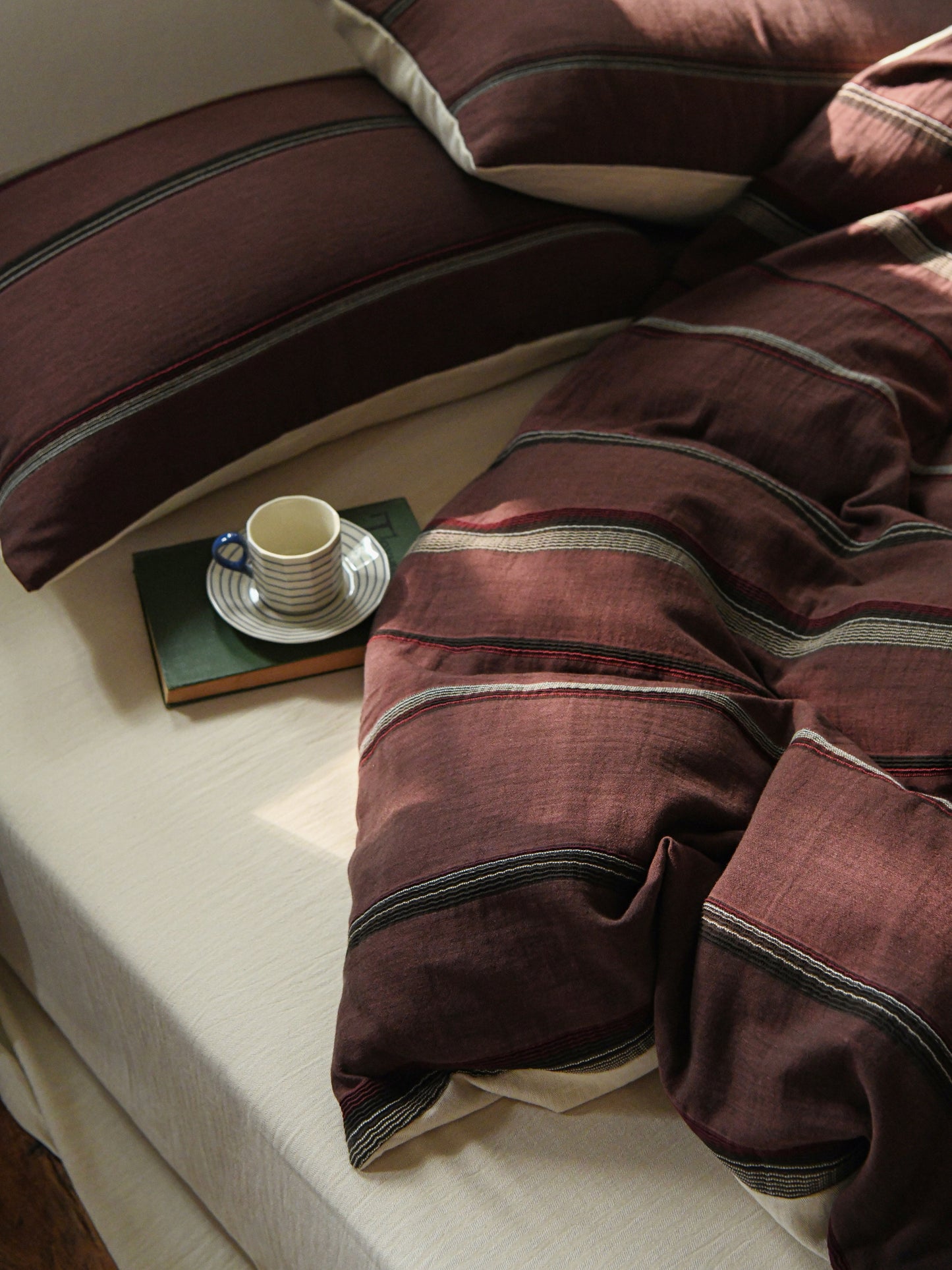 Merlot Stripe Bedding Set