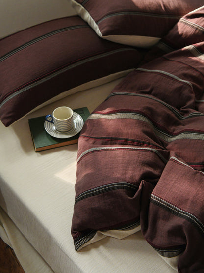 Merlot Stripe Bedding Set