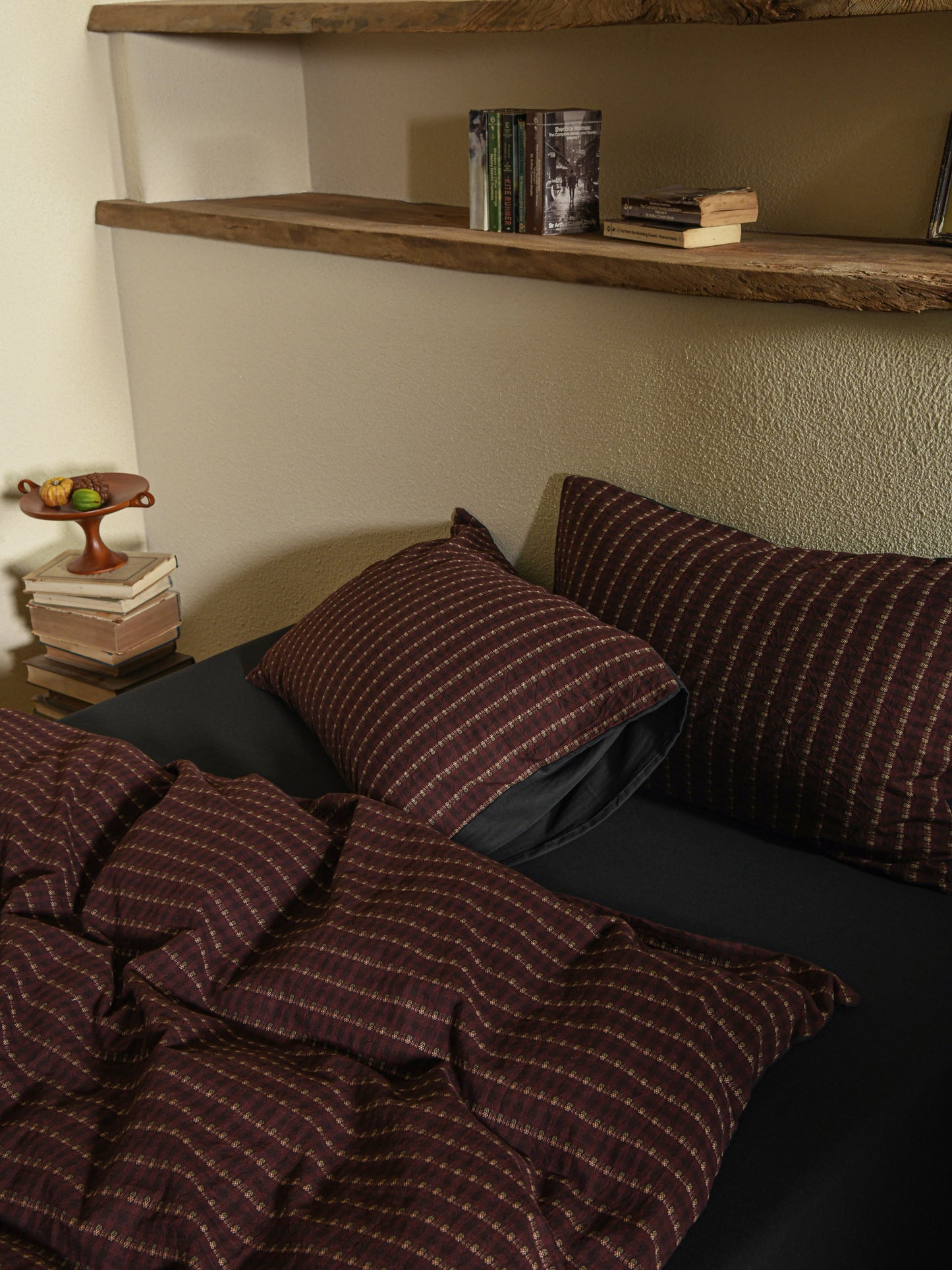 Brown Striped Bedding Set