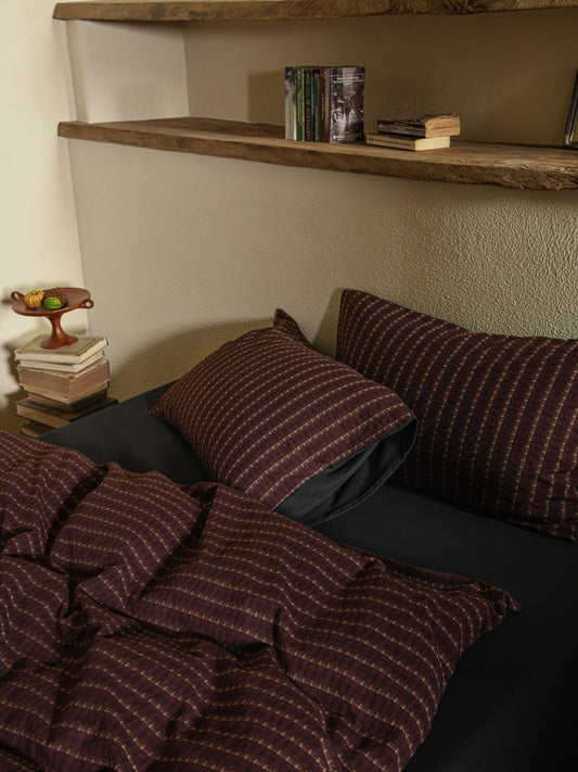 Brown Striped Bedding Set