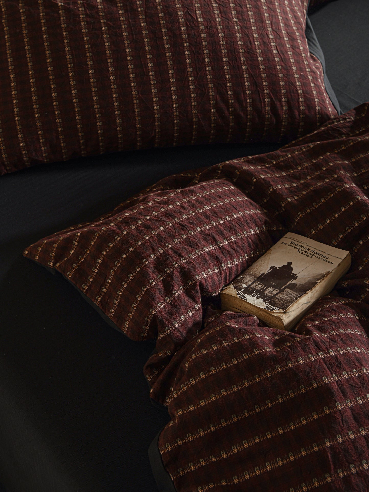Brown Striped Bedding Set
