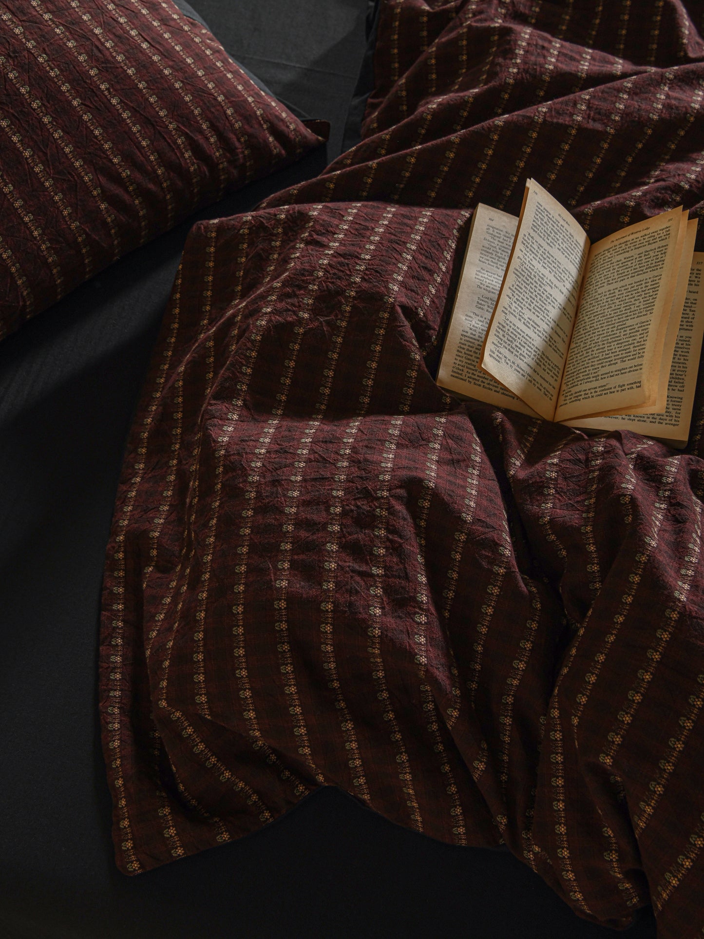 Brown Striped Bedding Set