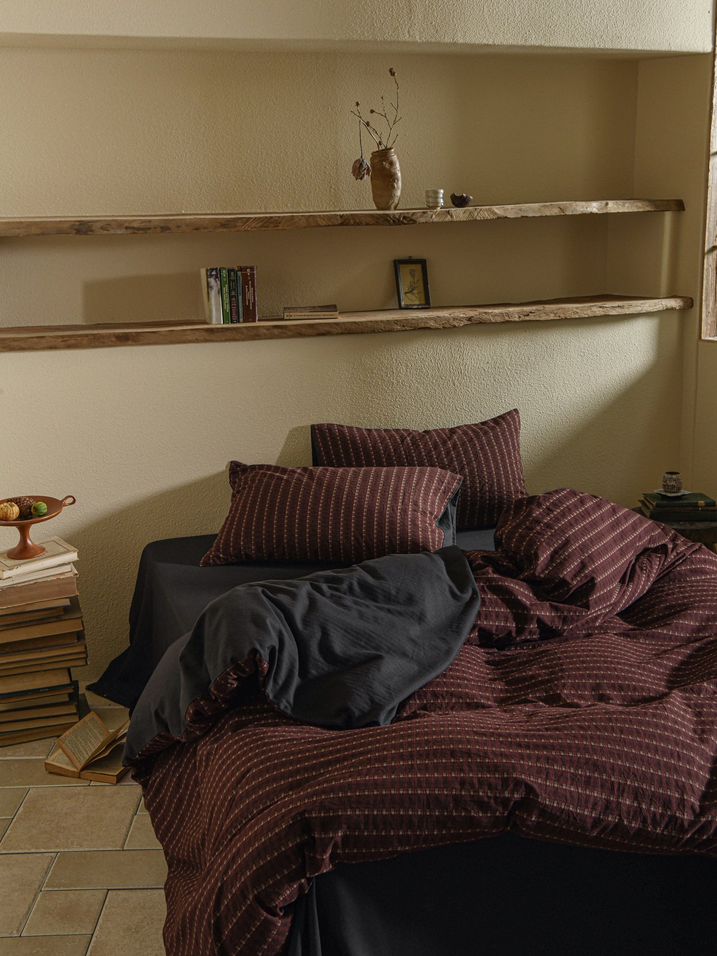 Brown Striped Bedding Set