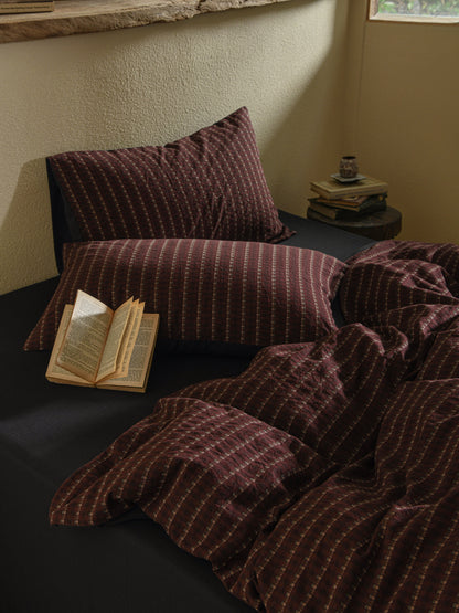 Brown Striped Bedding Set