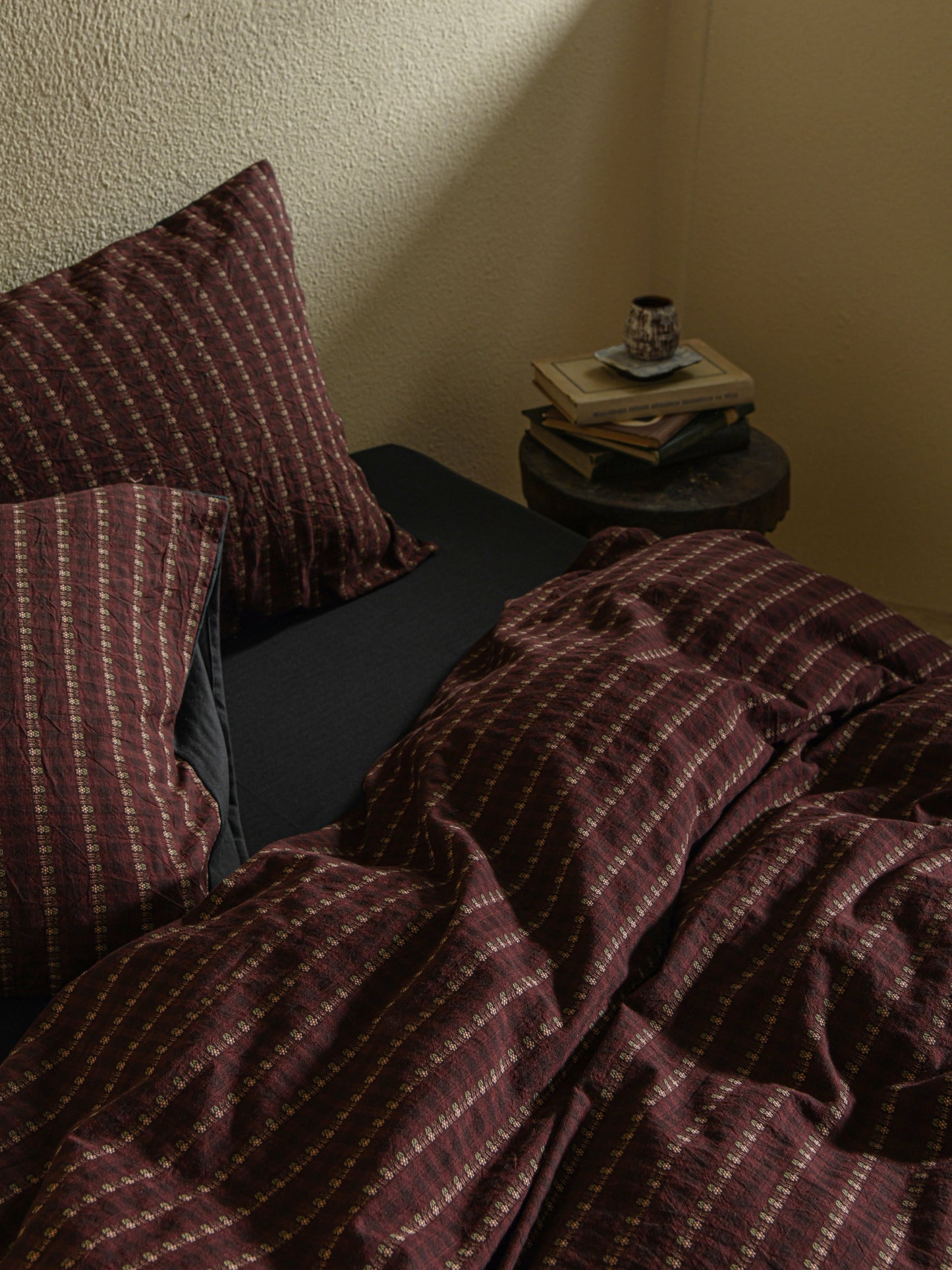 Brown Striped Bedding Set