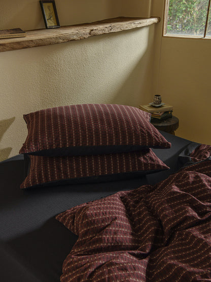 Brown Striped Bedding Set