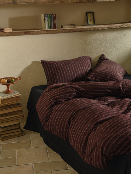 Brown Striped Bedding Set