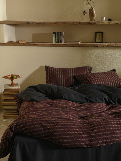 Brown Striped Bedding Set