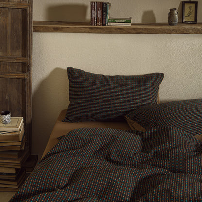 Dark Brown Striped Bedding Set
