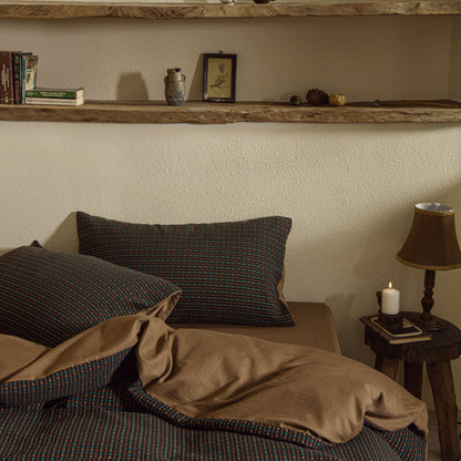 Dark Brown Striped Bedding Set