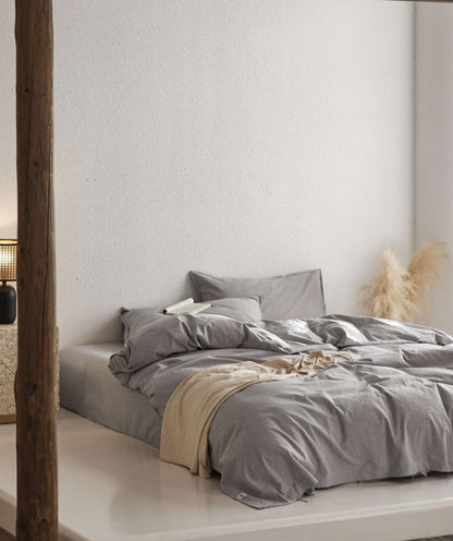 Grey Linen Bedding Set
