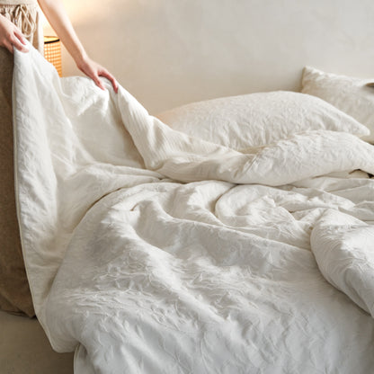 White Floral Bedding Set