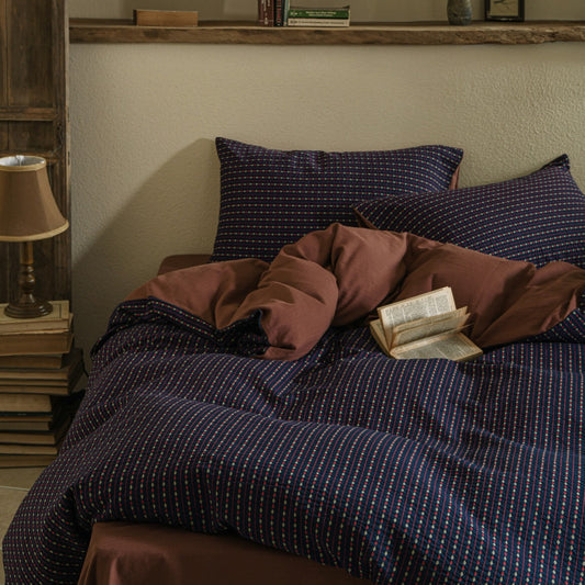 Blue Striped Bedding Set