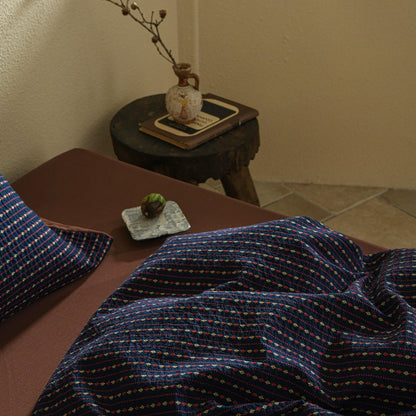 Blue Striped Bedding Set