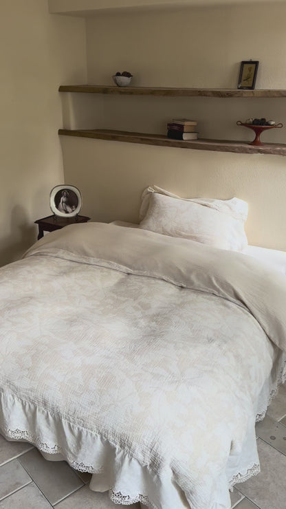 Beige Linen Bedding Set
